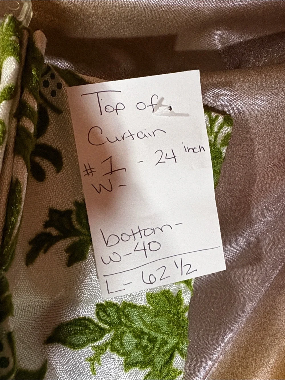 4 vintage drapery flocked Brand New Green Floral Damask Curtain Panels 411